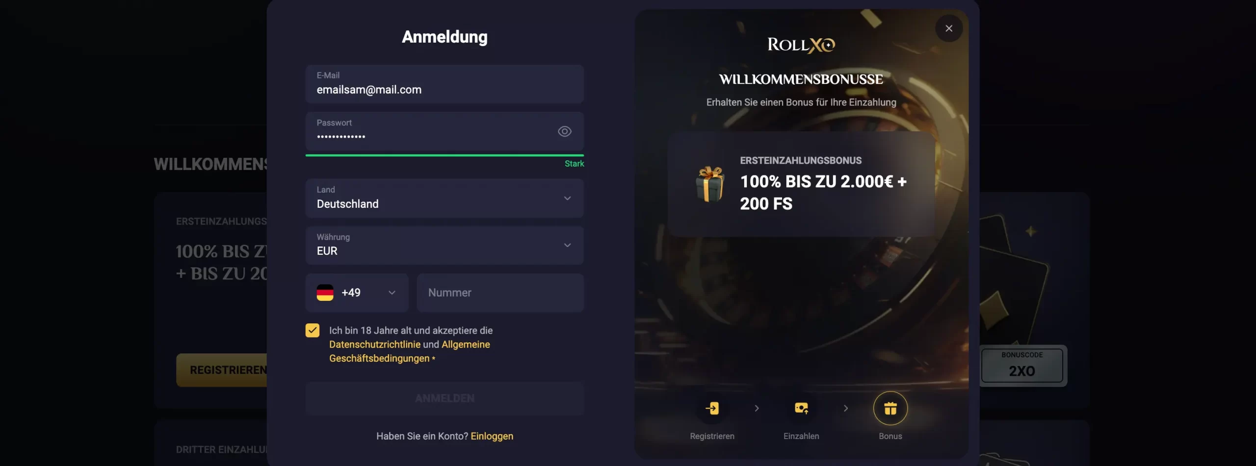 rollxo casino bonus